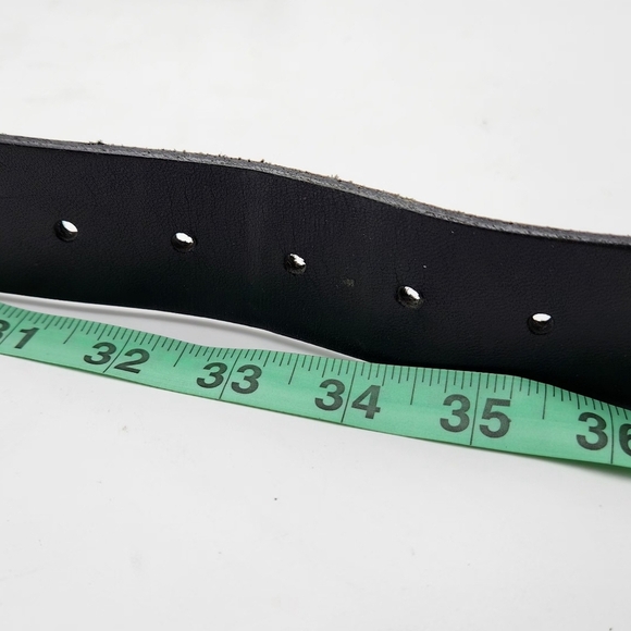 Levis Black Genuine Leather Belt Mens 36/90 Silver Tone Buckle - Good Condition - Picture 9 of 10